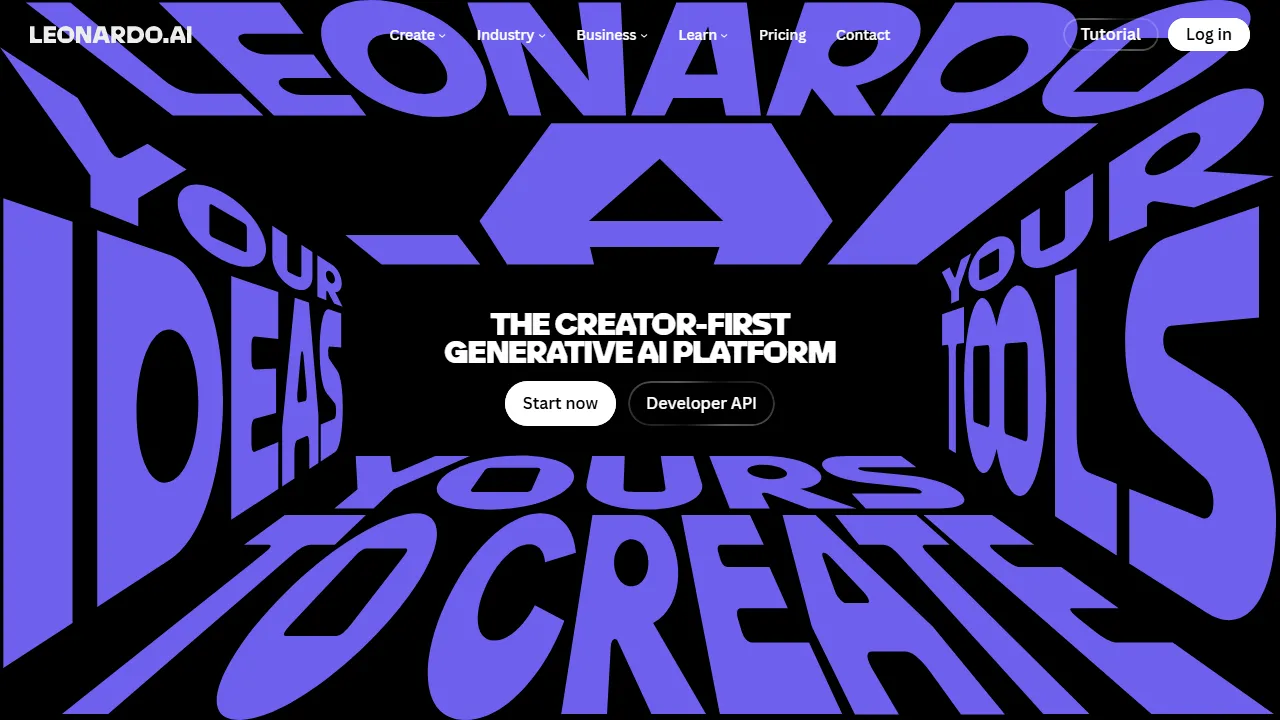Leonardo AI interface screenshot showing the main dashboard