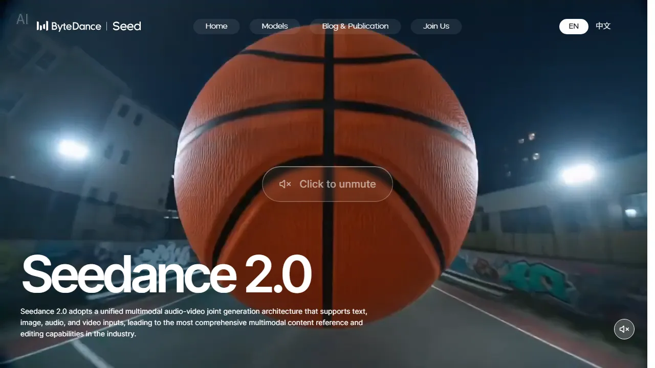 Seedance interface screenshot showing the main dashboard